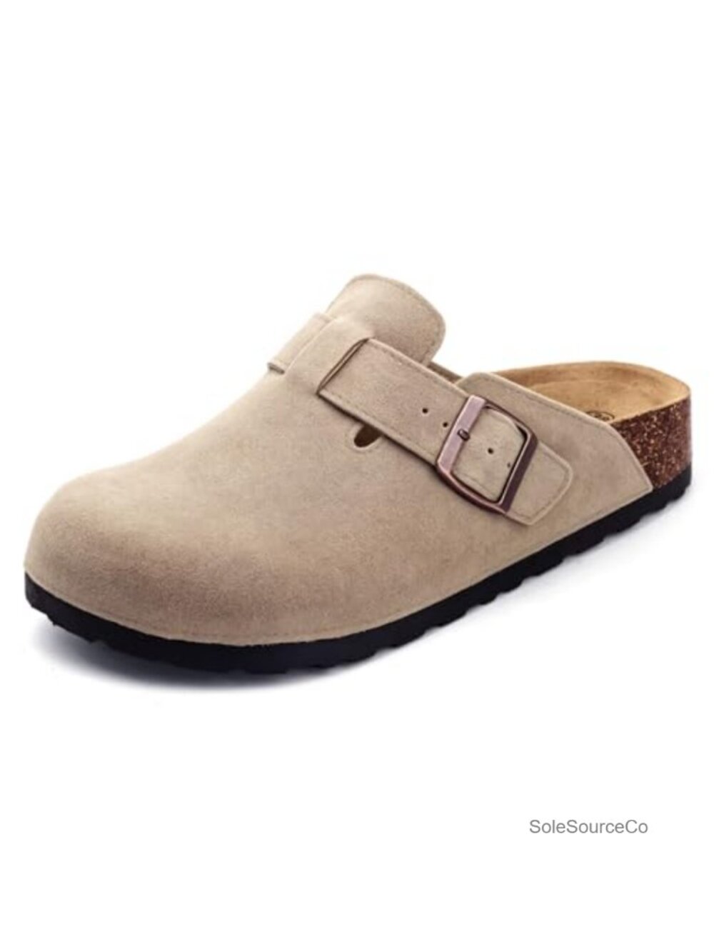 Suede Clogs Slip-On Mules with Cork Footbed & Arch Support